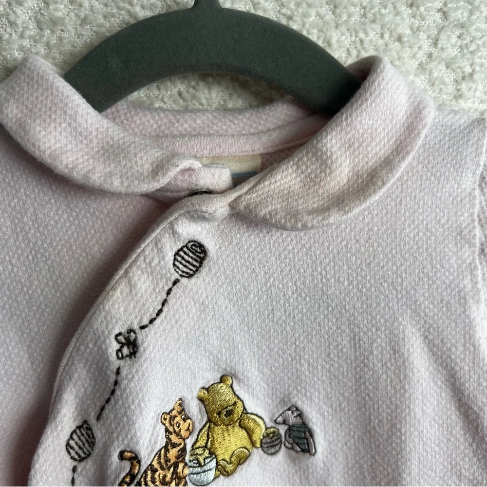 Classic Pooh Vintage 90s Pink Winnie The Pooh One Piece Pajamas‎ Size 6 Months